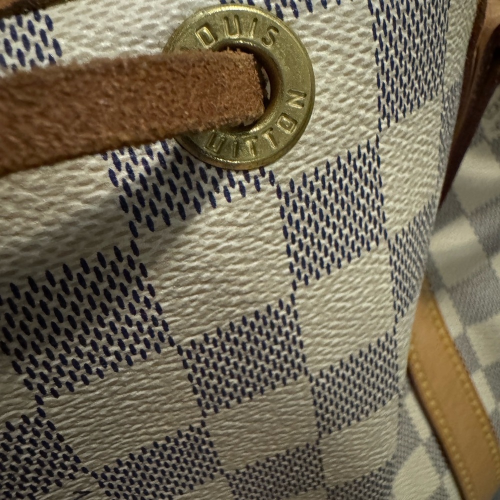 Louis Vuitton Damier Azur Beige Canvas and Brown Leather Shoulder Bag - Picture 9 of 16